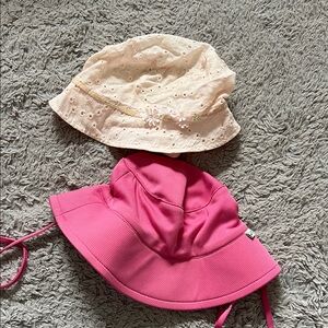 Pink and Cream Kids Sun Hats